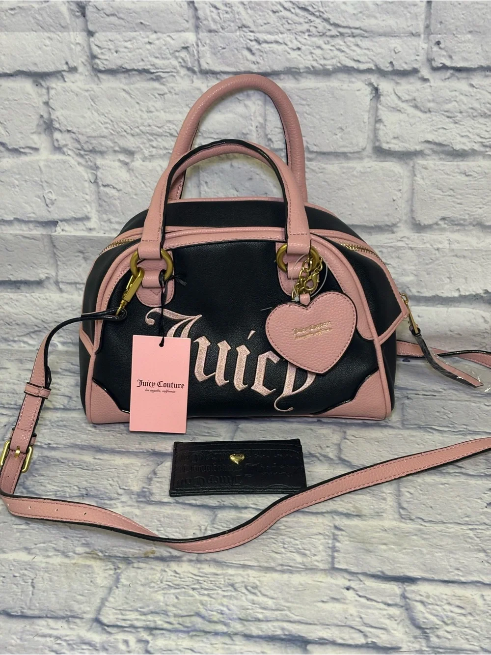 Juicy Couture  Satchel Liquorice Urban Heritage Bowler NEW Pink Black